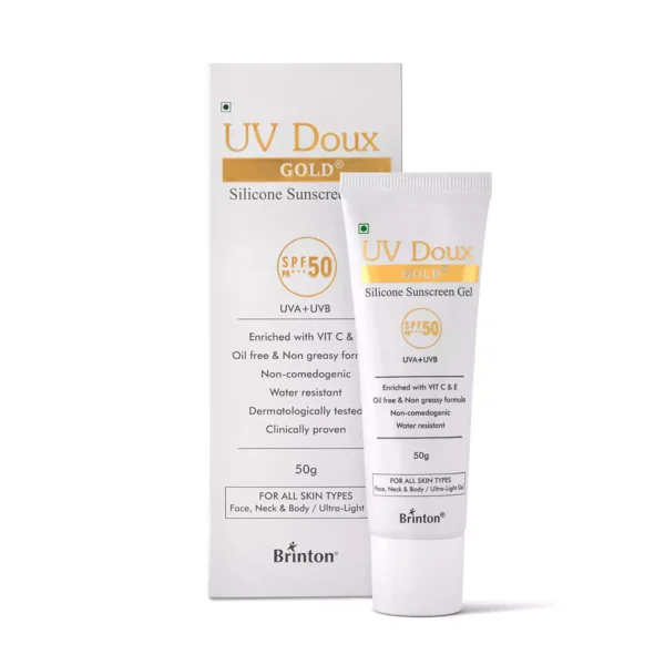 brinton uv doux gold spf50 sunscreen gel 50gm